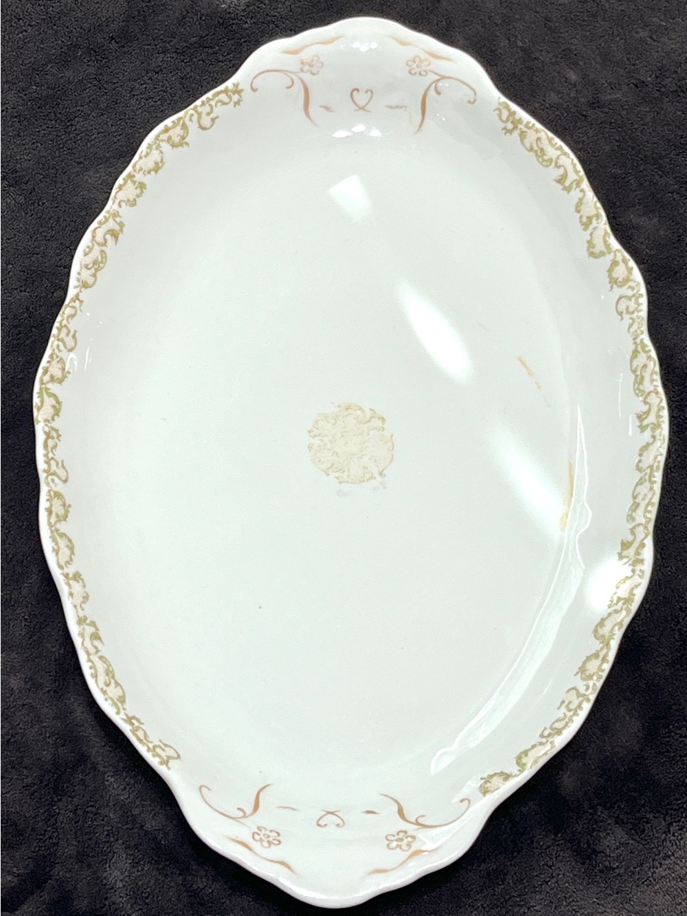 Antique 1897-1926 O.P. Co. Syracuse China Scalloped Serving Platter - Picture 1 of 6